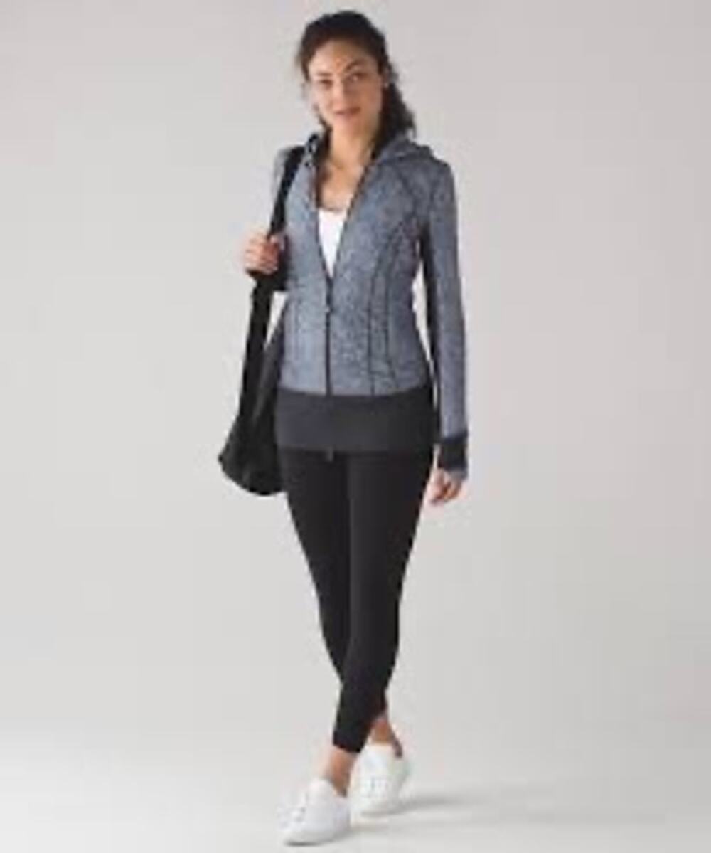 Lululemon Daily Practice Jacket sz 6 black metal copper full zip/per athletic